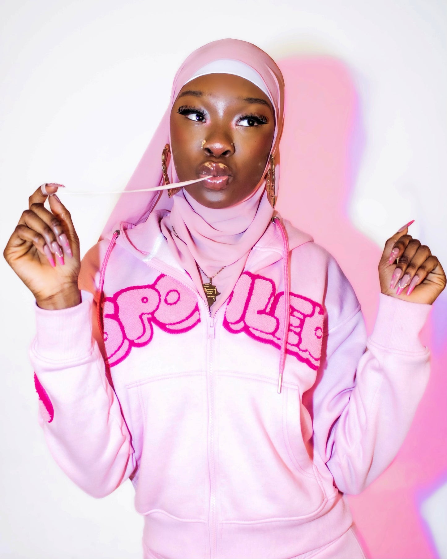 Bubblegum Pink Zip Hoodie