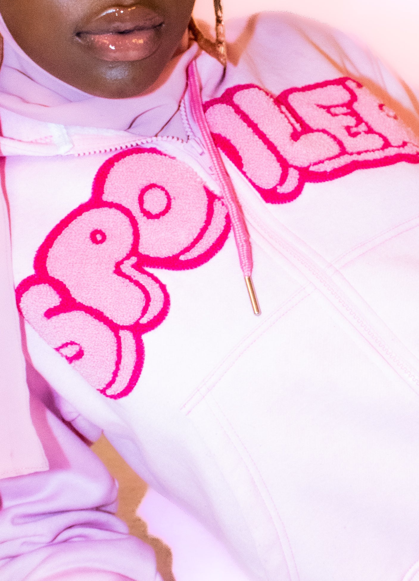 Bubblegum Pink Zip Hoodie